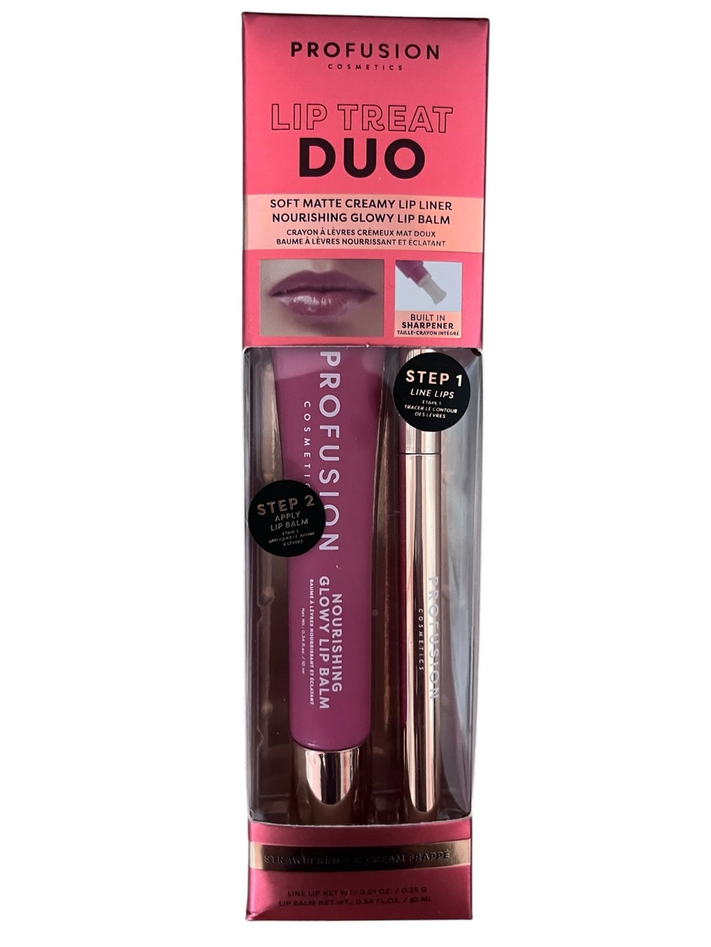 Profusion Lip Treat Duo – Streamberry Cream Frappé | Lip Liner + Glowy Lip Balm